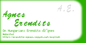 agnes erendits business card